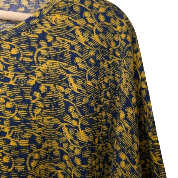 NWT LuLaRoe Irma Tunic Women's XS Top Oversized Shirt relaxed Blue & Yellow - Picture 6 of 6